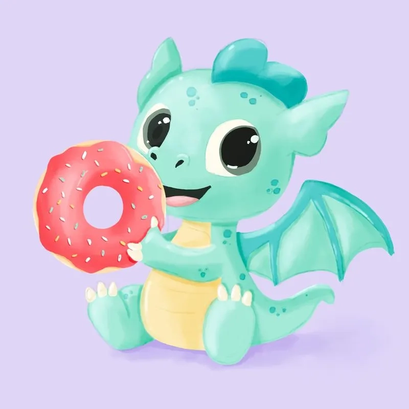 Lưu ngay ảnh rồng chibi cute để làm nổi bật profile