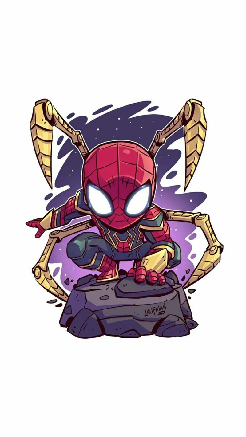 Thử tô màu Spider Man chibi cho bức tranh đáng yêu