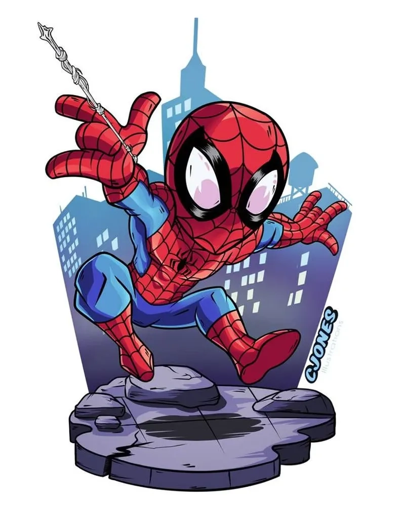 Tải hình ảnh Spider Man chibi làm hình nền siêu chất