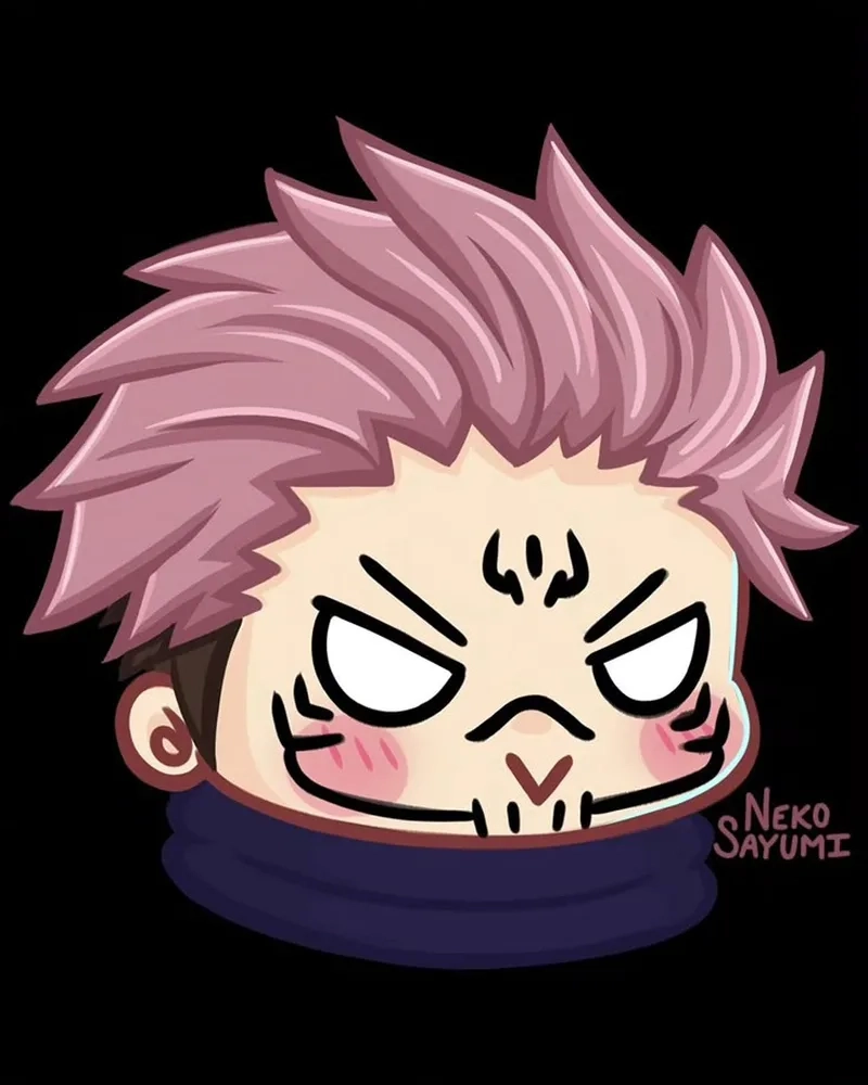 Anime Sukuna chibi với phong cách nhỏ gọn và siêu cool