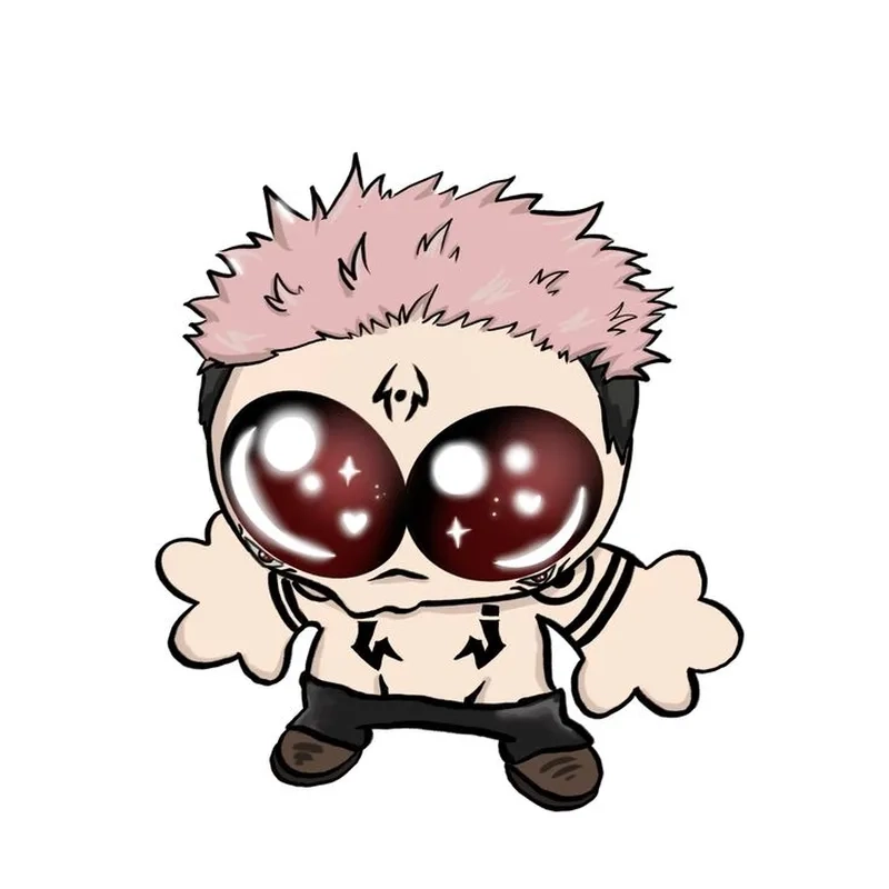 Cute Sukuna chibi drawing với nét vẽ đơn giản và dễ thương