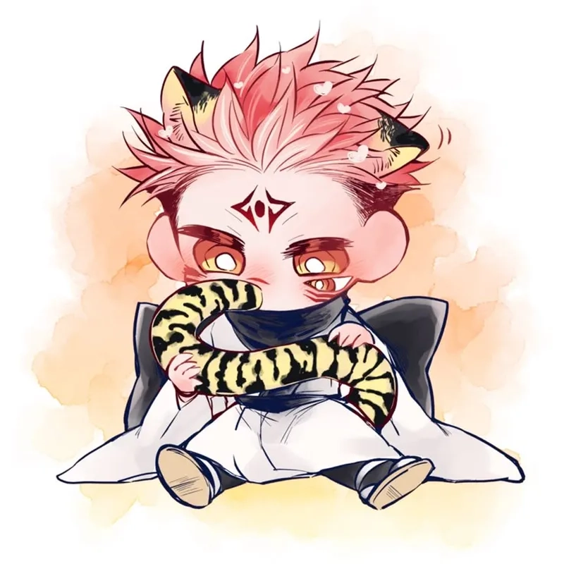 Sukuna chibi cat với hình ảnh Sukuna hóa mèo siêu cute