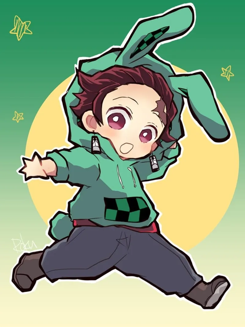 Tạo hình Tanjiro chibi drawing easy cho người mới bắt đầu