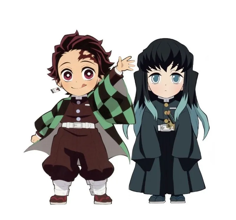 Khám phá Muichiro x Tanjiro chibi với tạo hình siêu cute