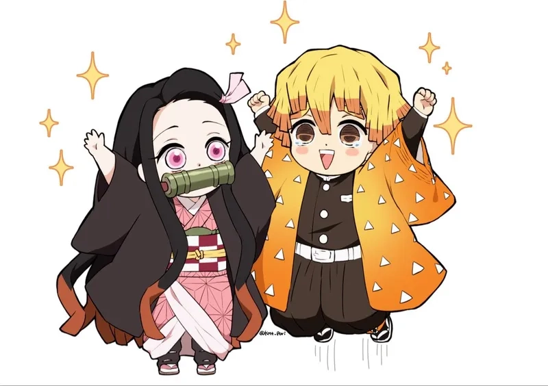Lưỡi gươm diệt quỷ chibi tái hiện vũ khí trong phong cách cute