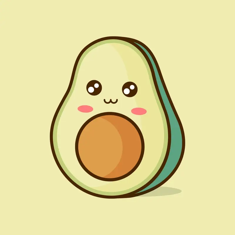 Ngắm hình trái bơ chibi cute để tan chảy ngay