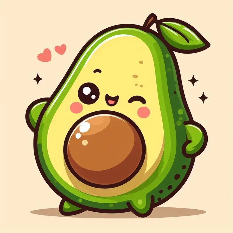 Hình nền trái bơ chibi làm mới màn hình điện thoại
