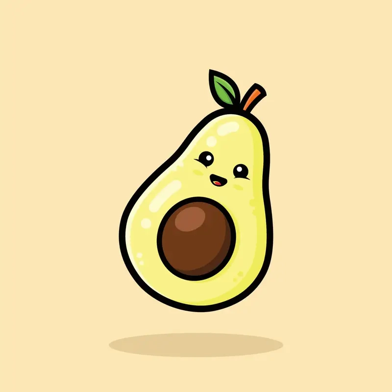 Tải trái bơ chibi làm hình nền siêu đáng yêu