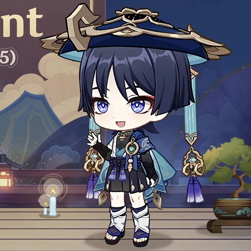 Ngắm Wanderer chibi transparent background cho vibe tối giản