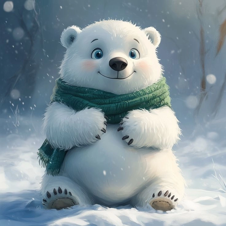 Thay ngay hình nền con gấu trắng cực cute