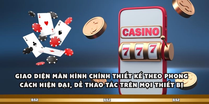 Giao diện màn hình chính thiết kế theo phong cách hiện đại, dễ thao tác trên mọi thiết bị.