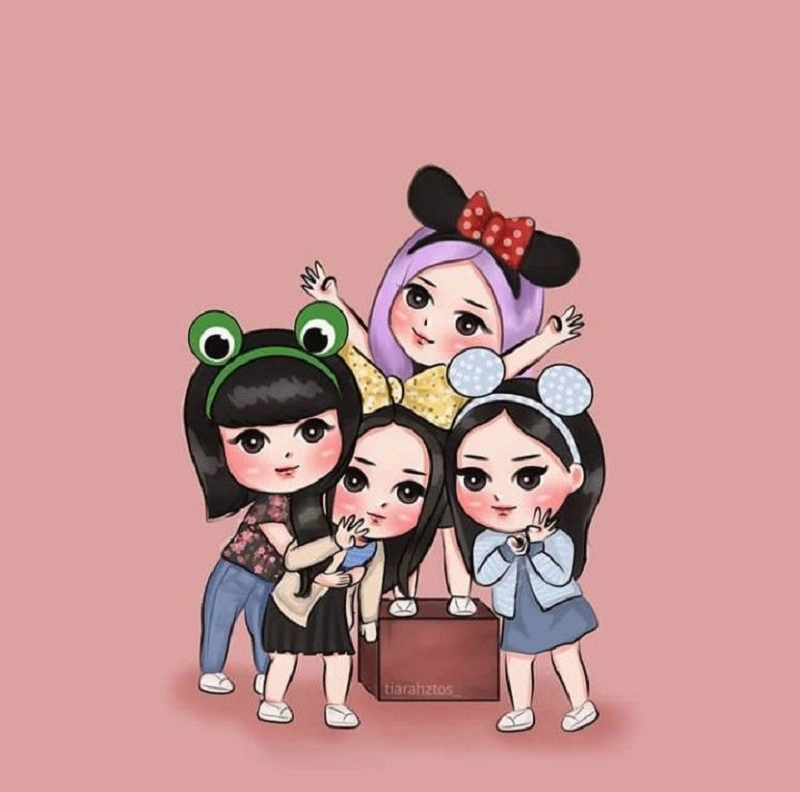 Ngắm nhìn nhóm black pink chibi đầy màu sắc