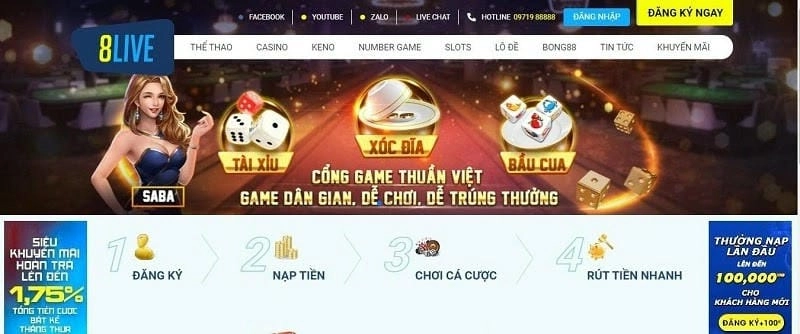  Nạp tiền an toàn tại nhà cái 8live để chơi đá gà ngay!