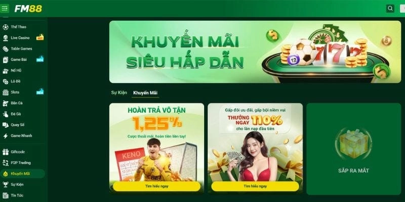 Mở khóa các chương trình khuyến mãi và tiền thưởng lớn tại FM88
