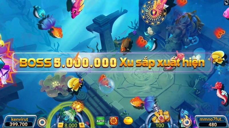  Giao diện bắn cá Hitclub với đồ họa đại dương sống động.