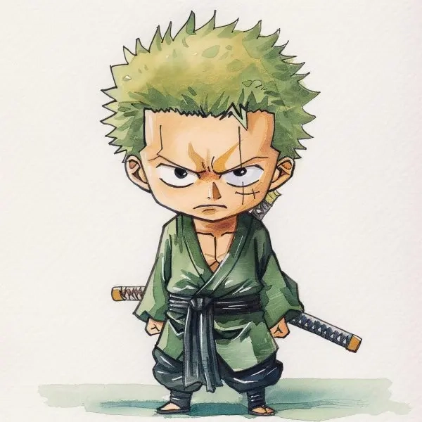 Phong cách chiến binh zoro wano chibi nổi bật