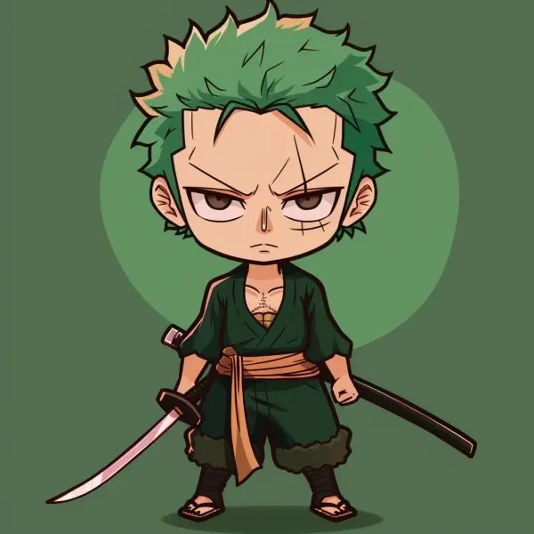 Mẫu zoro chibi dễ vẽ cho người mới