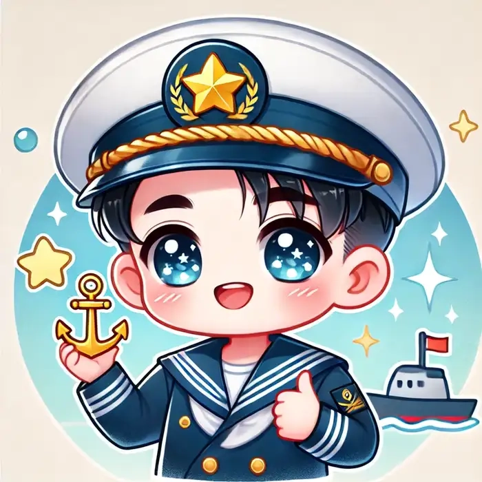 Bé bộ đội hải quân chibi cực dễ thương