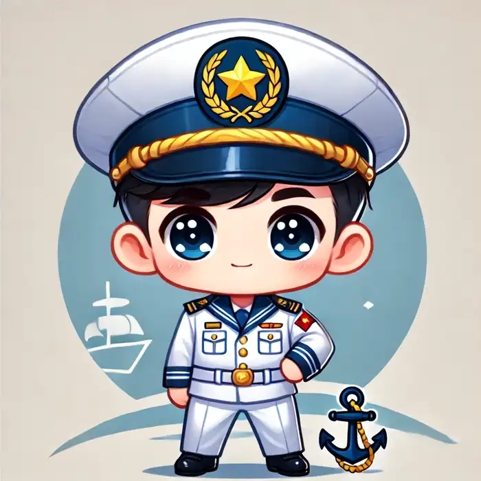 Hình bộ đội hải quân chibi đầy khí chất