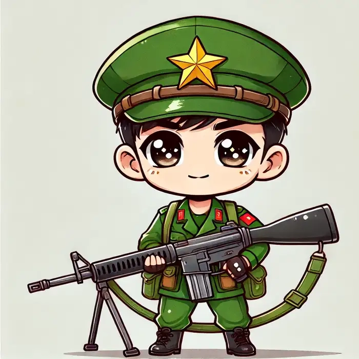 Bộ sưu tập hình ảnh chú bộ đội chibi đẹp