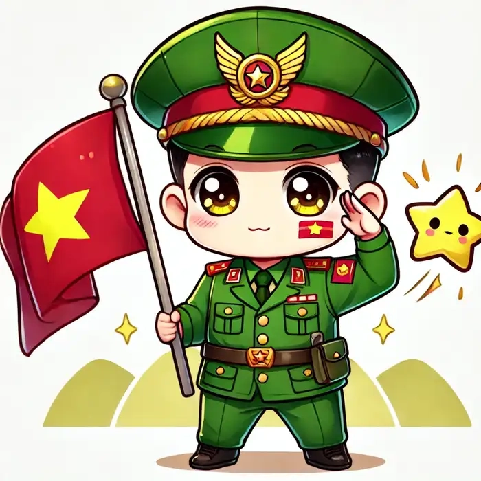 Tranh vẽ bộ đội chibi cực ngộ nghĩnh