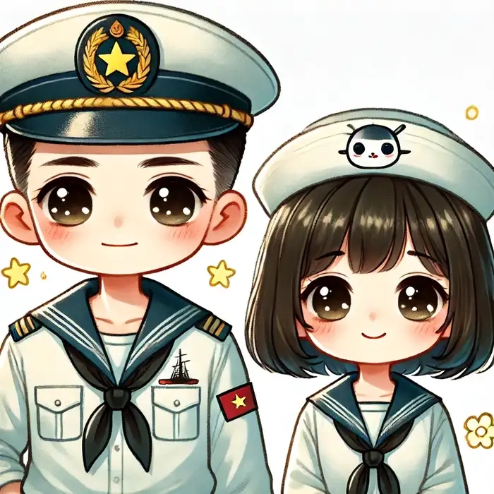 Bức tranh tình yêu bộ đội chibi cảm động