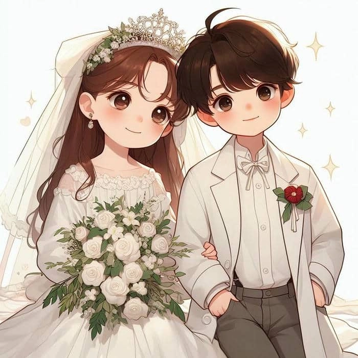 Tuyển chọn hình cô dâu chú rể chibi đẹp