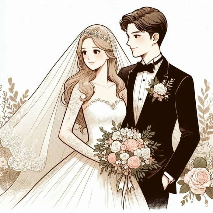 Tải avatar đôi cô dâu chú rể chibi xịn