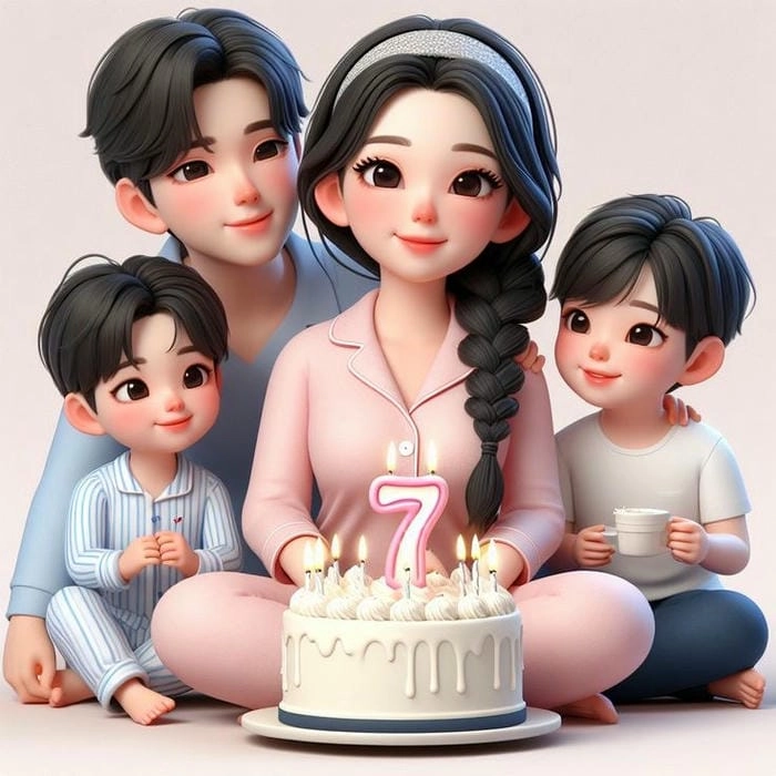 Anime chibi gia đình cute đáng yêu từng chi tiết