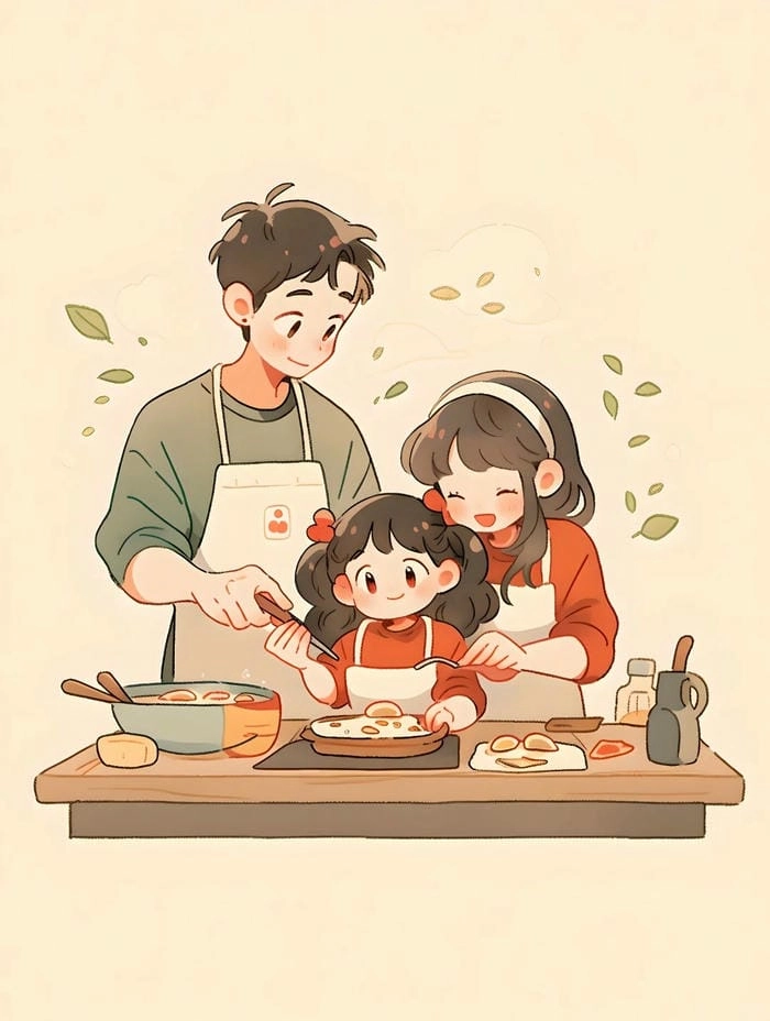 Ảnh gia đình chibi cute khiến tim tan chảy