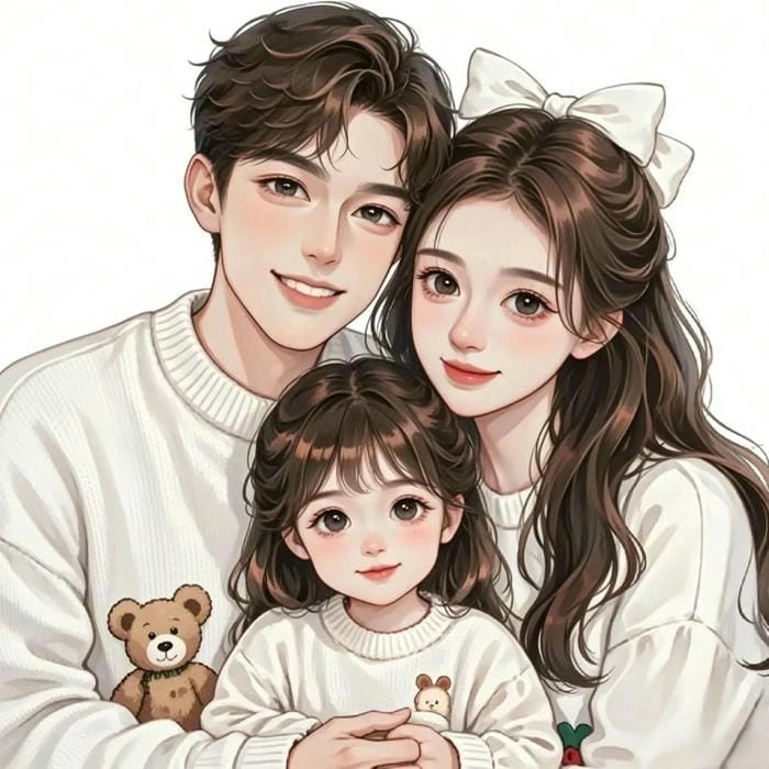 Hình chibi gia đình mang lại cảm giác gần gũi