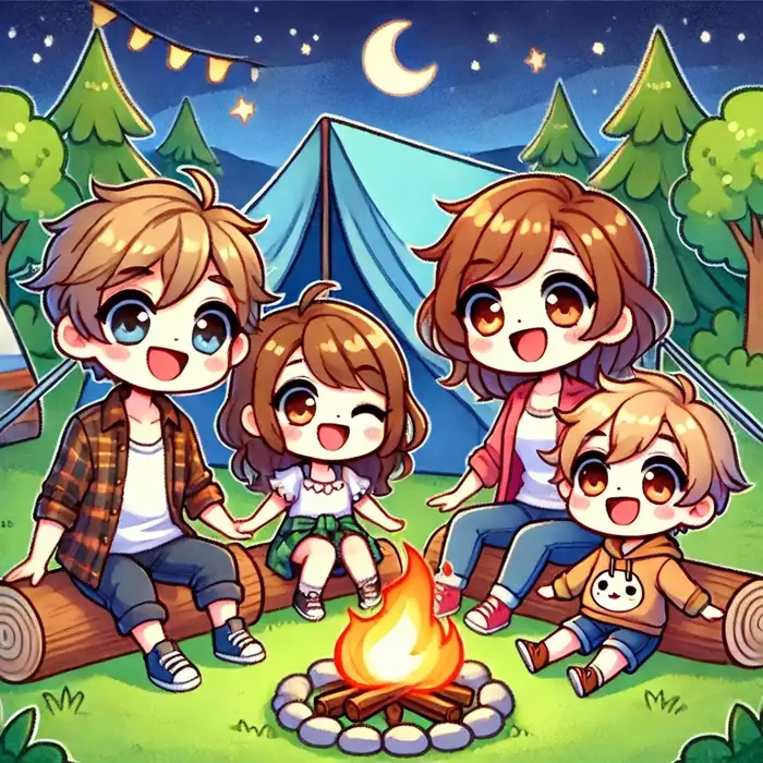 Hình ảnh chibi về gia đình đầy cảm xúc chân thật