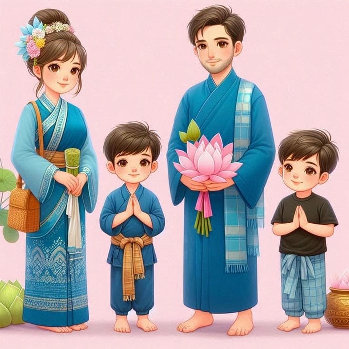 Hình ảnh gia đình chibi cute siêu dễ thương