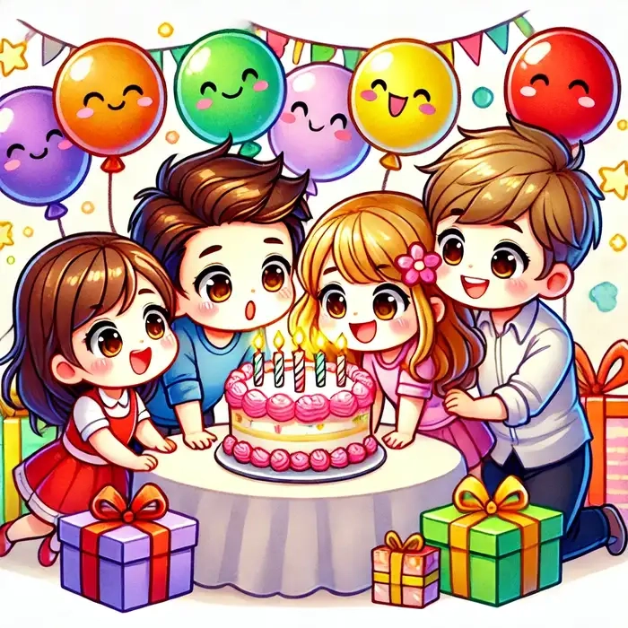 Chill về gia đình cùng tranh chibi dễ thương