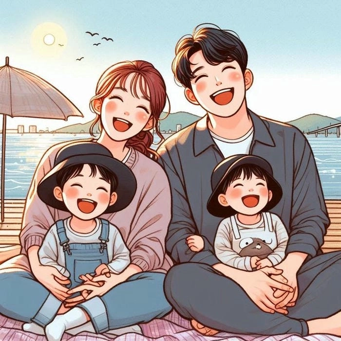 Gia dinh chibi được yêu thích trên mạng xã hội