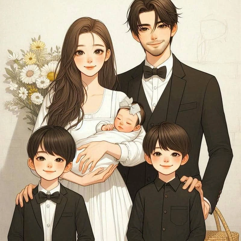 Ảnh gia đình hình chibi dành riêng cho bạn