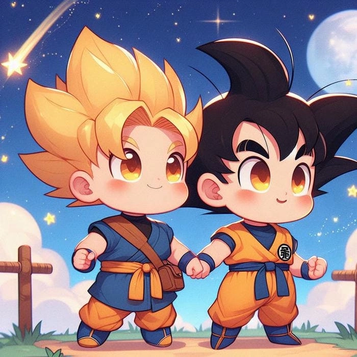 Cảnh chiến đấu goku chibi dragon ball fighterz mãn nhãn