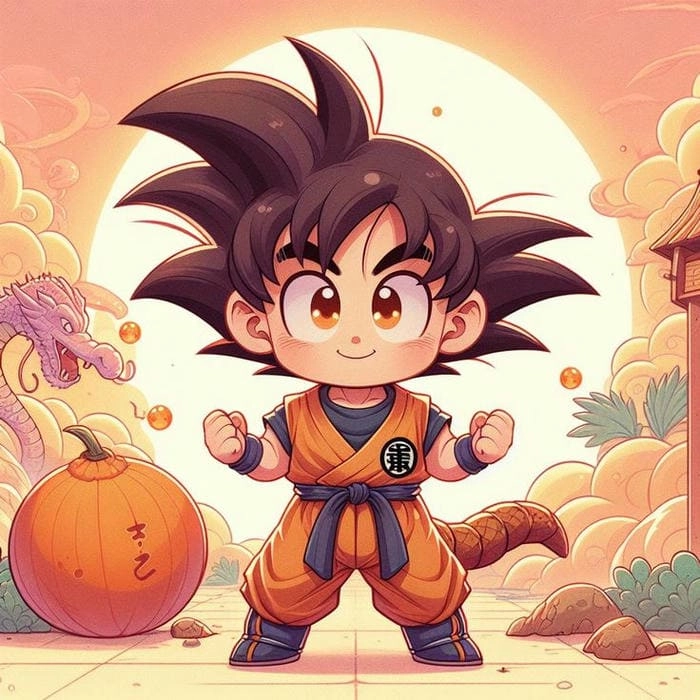 Mẫu goku chibi papercraft đẹp mê ly