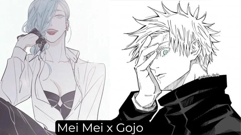 Fanart lãng mạn giữa mei mei x gojo