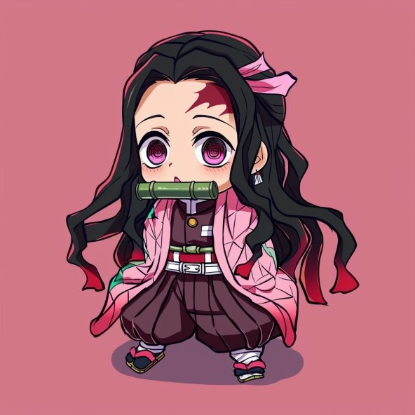 Tải bộ nezuko chibi tô màu cho bé tô