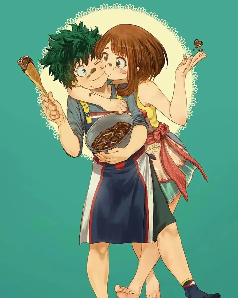 Mối quan hệ trong deku x ochako manga