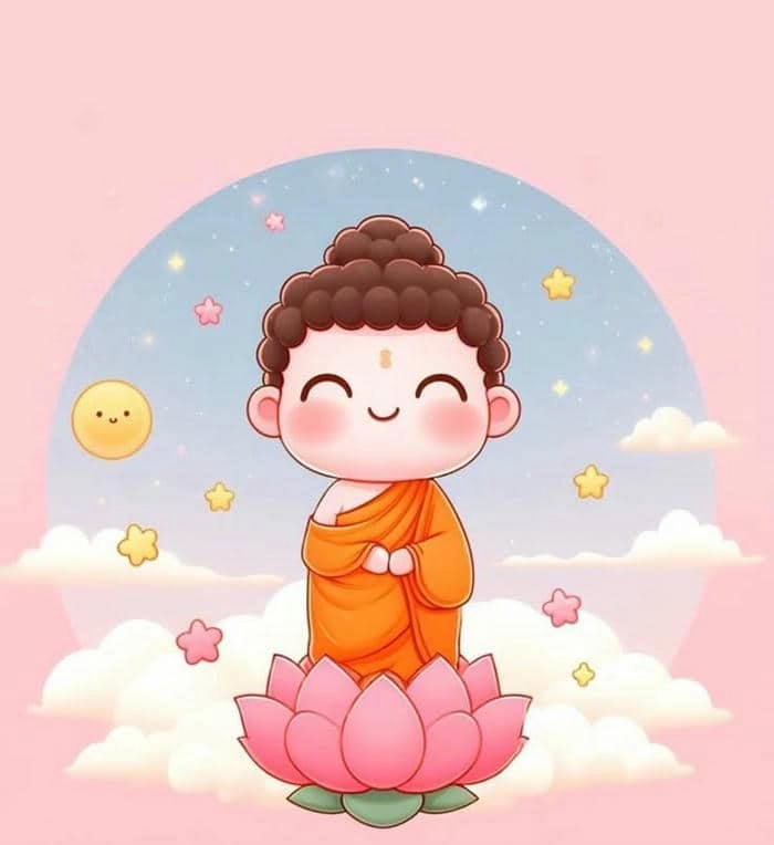 Thư thái tinh thần với ảnh đức phật chibi