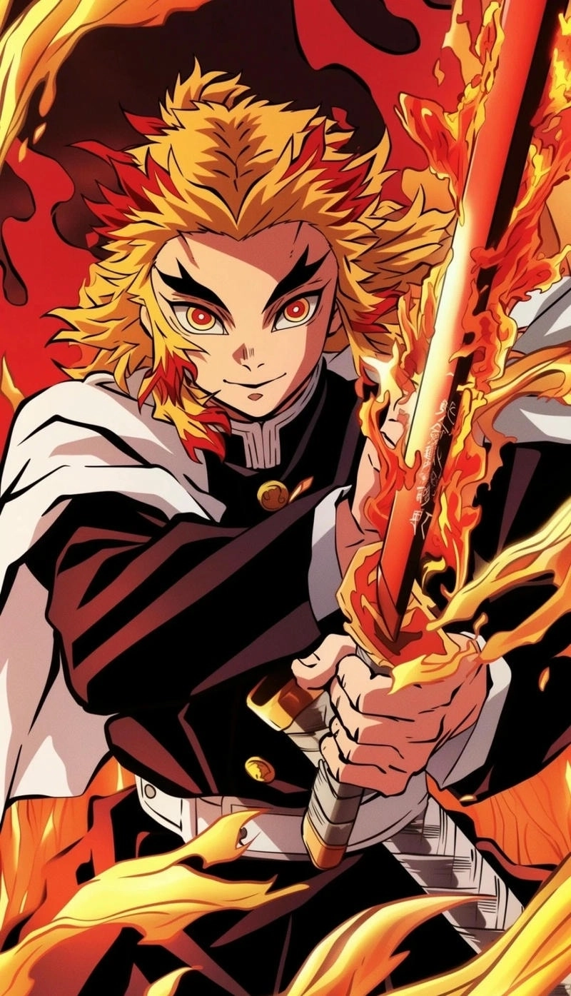 Hình ảnh mãn nhãn akaza vs rengoku