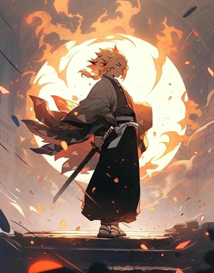 Hình nền độc đáo của kyojuro rengoku