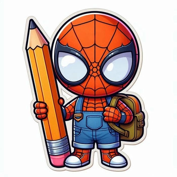 Bộ tranh tô màu spider man chibi siêu sinh động