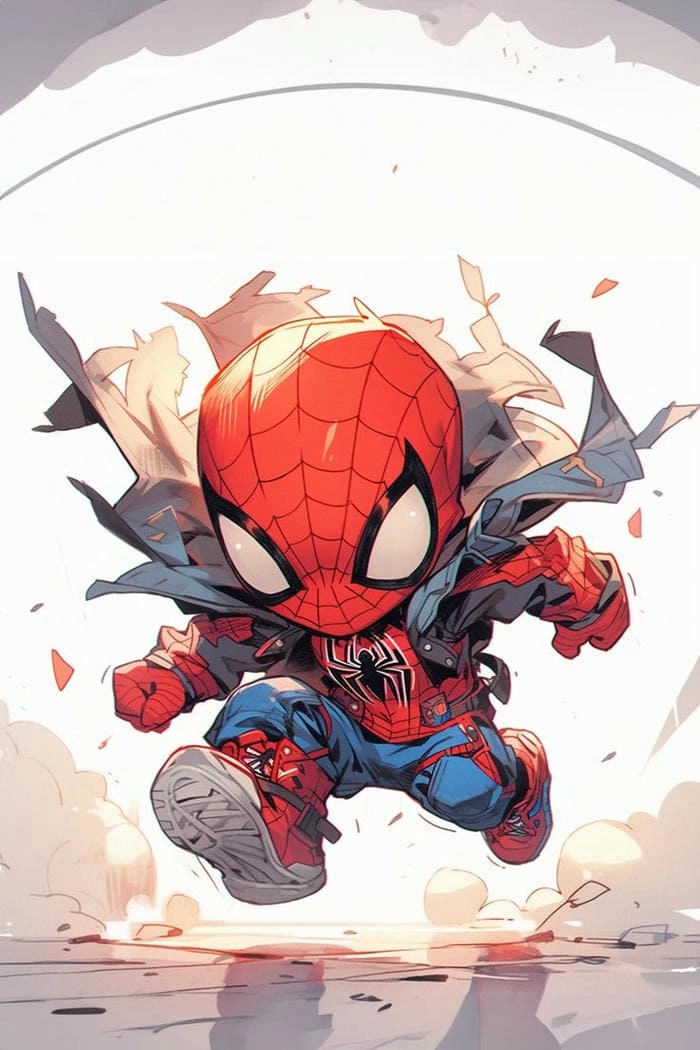 Ngắm ngay hình spider man chibi cute dễ thương