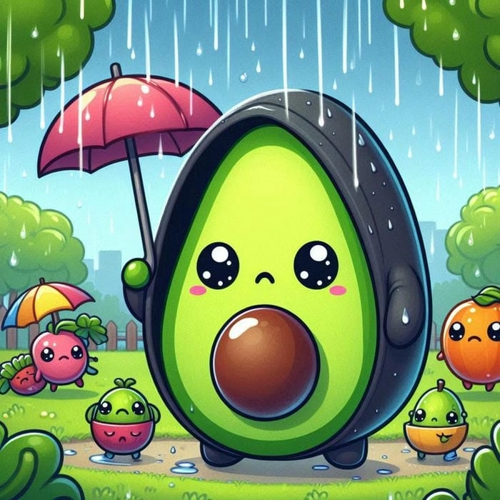 Chọn ngay hình chibi quả bơ dễ thương nhất