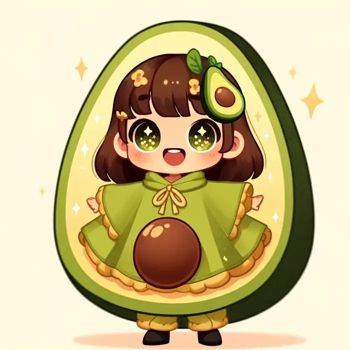 Cài đặt hình nền quả bơ chibi cực xinh