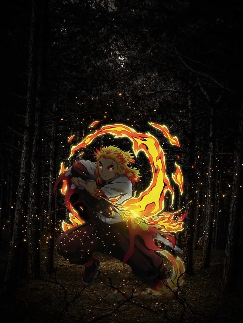 Trang trí desktop với rengoku ảnh máy tính cực ngầu