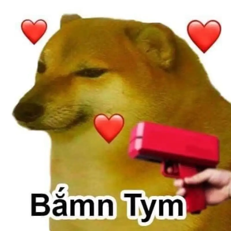 bắn tym meme siêu đáng yêu cho feed bắn tim meme